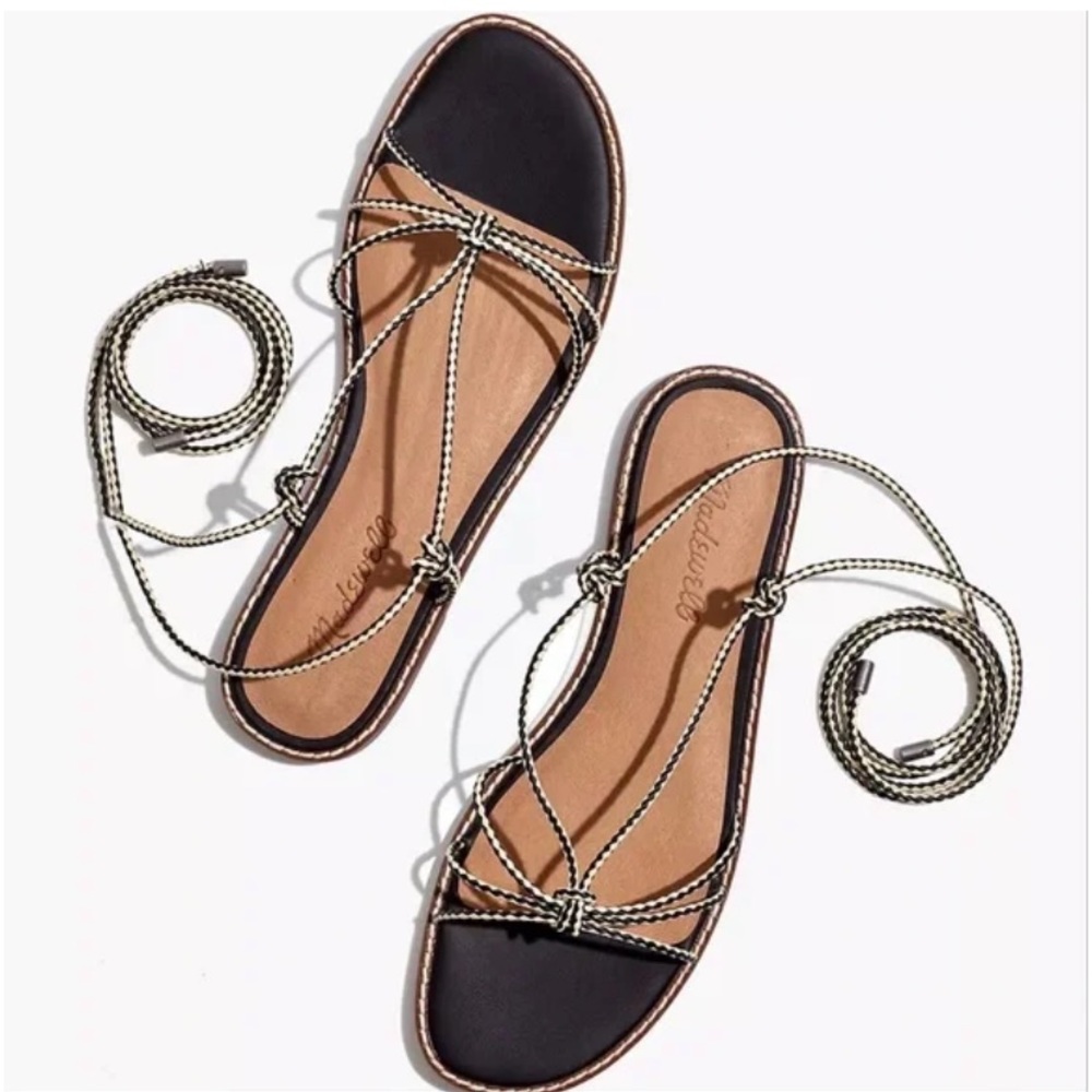 Madewell Braided Lace-up Sandals, size 8, NWT